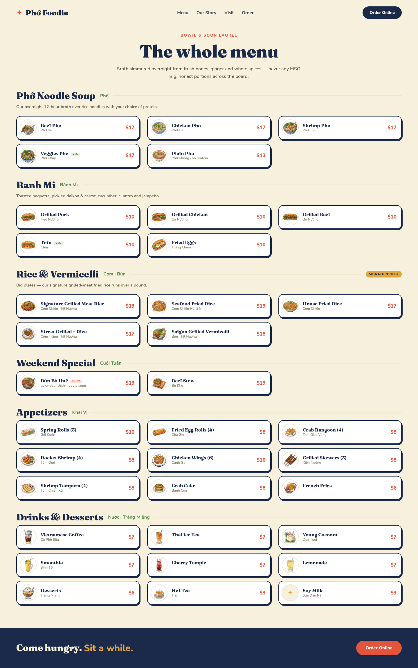 Foodie's Ox — Classic — Menu — Menu