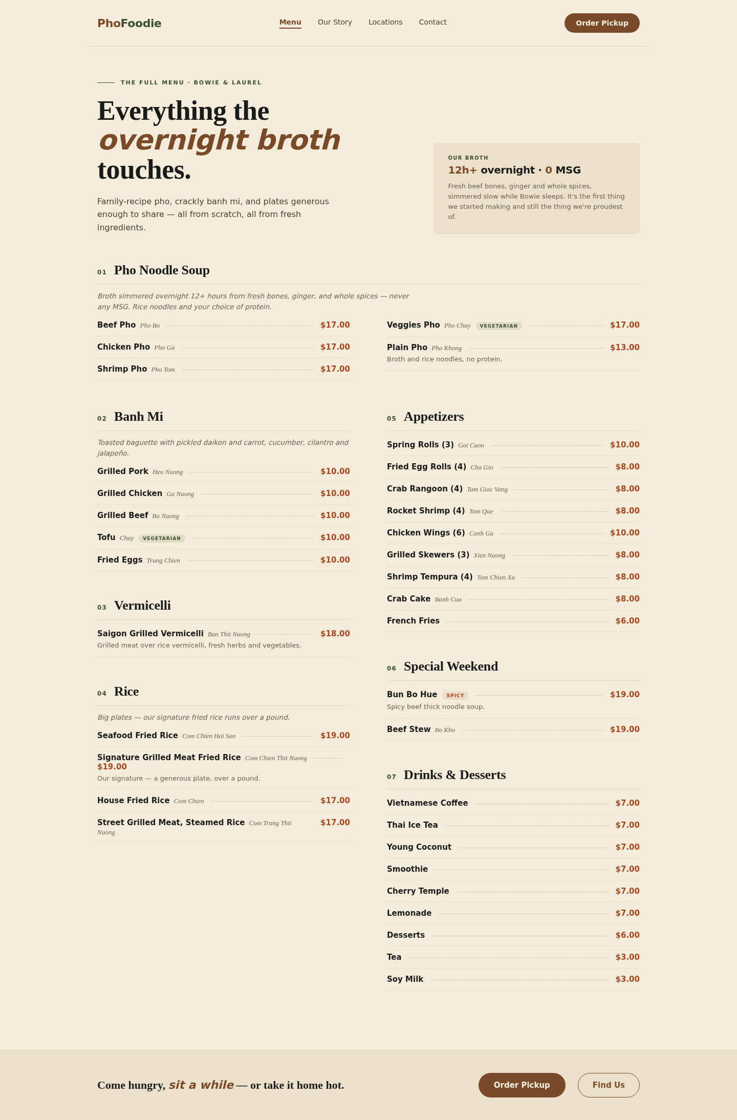 Editorial Split Hero — Menu — Menu